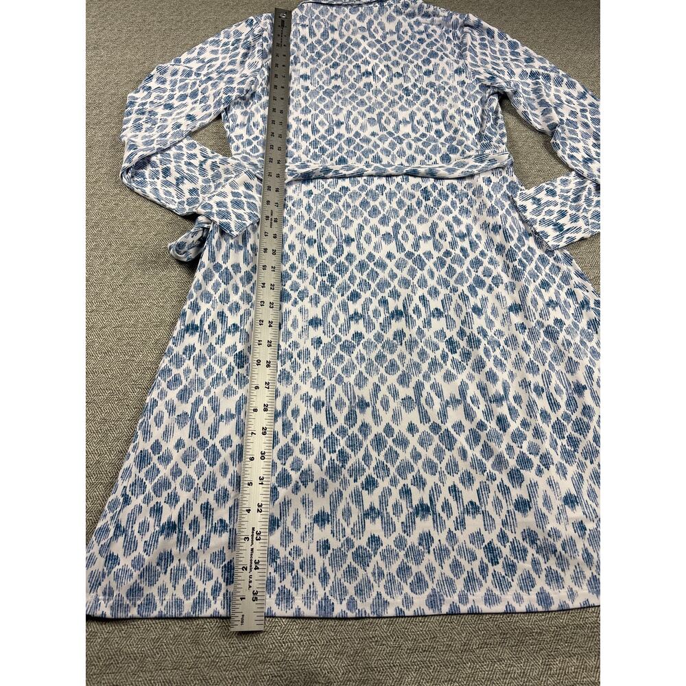 Tommy Bahama Carmela Dress S Blue White Ikat Print Split Neck Coastal Beach NWT - Picture 14 of 14